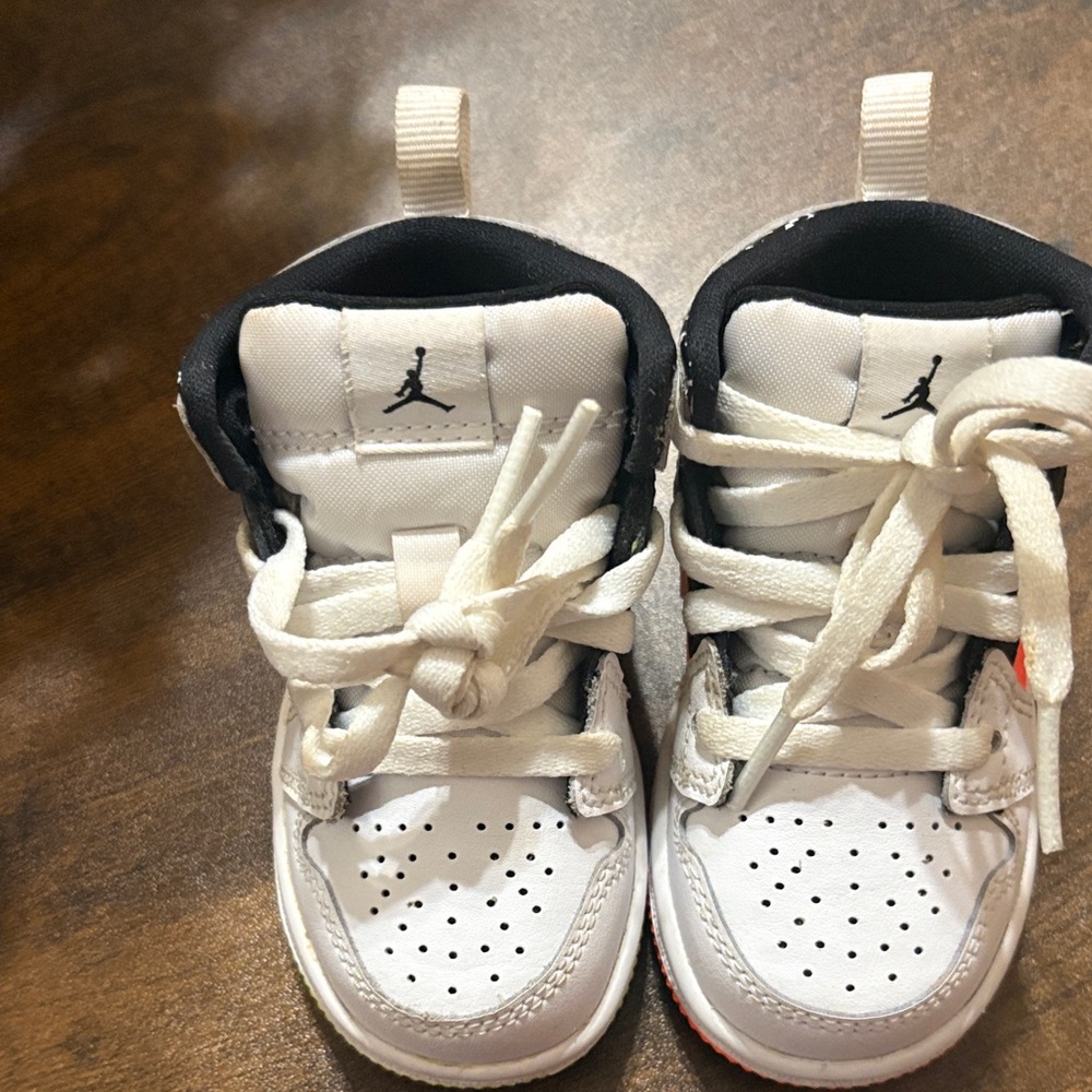 Jordan Kids White and Black Sneakers